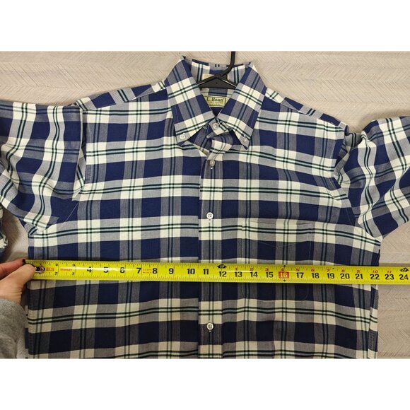 Vintage LL Bean Mens Plaid Button-Down Shirt Single Needle Size 15.5x34 USA - Picture 7 of 9
